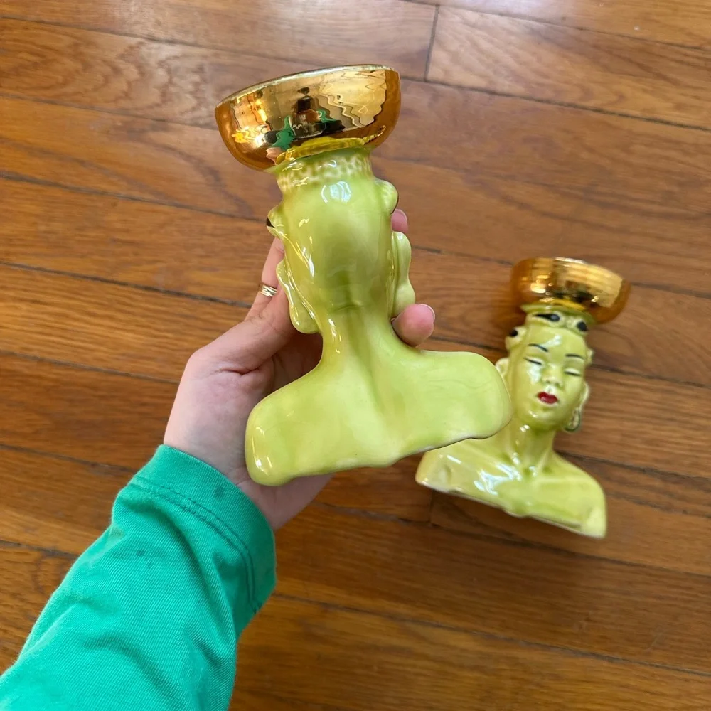1950's Nubian African MCM head vases